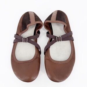 Softstar Ballet Leather Suede Brown Flats Size 10